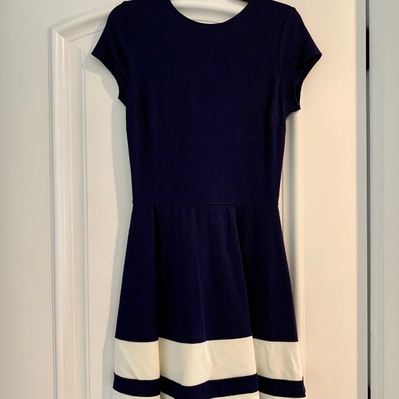 Design Lab Short Sleeve Navy Dress - Picture 1 of 6